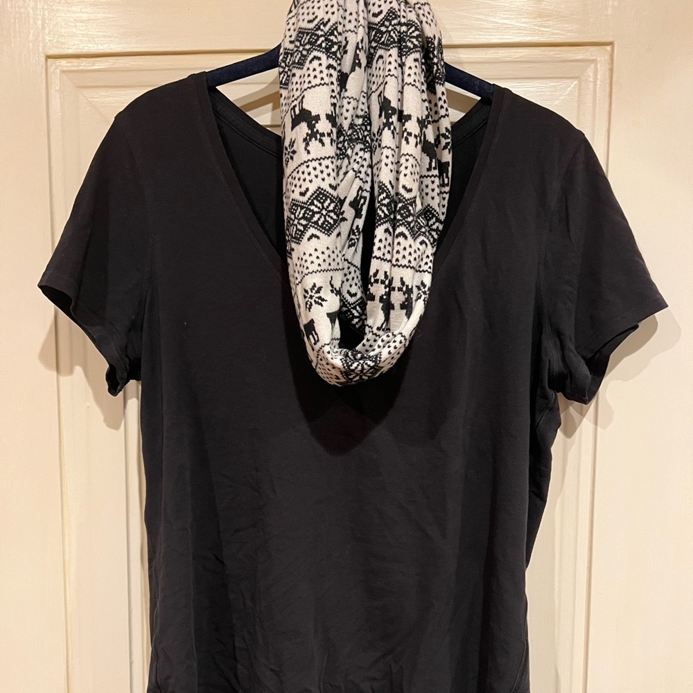 Black and White Printed Scarf